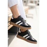 NAVİSHOES Beyaz Siyah Kadın Retro Sneaker Şeritli Günlük Spor Ayakkabı 122NAV