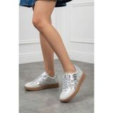 NAVİSHOES Gümüş Kadın Retro Sneaker Şeritli Günlük Spor Ayakkabı 122NAV