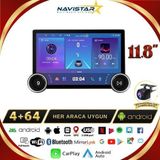 Navistar Renault Clio 4 DUAL KNOB 10" Kablosuz Carplay 4GB + 64GB Android 13 Navigasyon Multimedya Sistemi 2016-2019