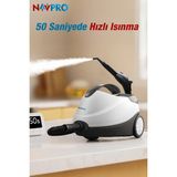 Navpro Buharlı Temizlik Makinası 2445 W Beyaz Renk Ev ve Ofis Temizliği için Aksesuarlar