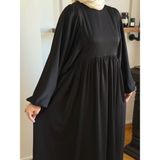 Navra Siyah Balon Kollu Oversize Elbise 5096 - Standart