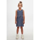 NAVY Polka-Dot Kız Çocuk Desenli Kolsuz Elbise - 7 Yaş