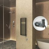 NAXOS Elektrikli Havlupan 500x1193 Siyah Mat (Thesis Termostat) 600W