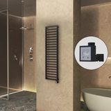 NAXOS Elektrikli Havlupan 500x1655 Siyah Mat (KTX3 Termostat) 600W