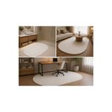 naya home Peluş Krem OVAL Tüylü Yumuşak Yıkanabilir Kaymaz Taban Halı Yolluk Yatak Odası Banyo Salon