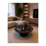 NAYAR HOME DESİGN SARE YENİ NESİL MERMER DESEN ORTA SEHPA SİYAH 80X80
