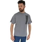 Naykı Erkek Baskılı Oversize Tişört 2380 BGL-ST02803 - XL - Gri