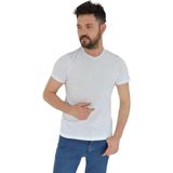 Naykı Erkek V Yaka Tişört Penye BGL-ST02801 - Beyaz