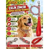 Naylon Şeritli Çelik Zincir Köpek Eğitim Tasması (Çekiştirmeyi Önleyici Boğma Boyun Tasması)