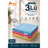 Naym Store Ellesill Premium Mikrofiber Cam Bezi 3’lü 50x40 cm İz Bırakmayan Ayna Bezi Leke Tutmayan Kurulama Parlatma Te