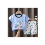 naynes Kız ve Erkek Çocuk %100 Pamuklu T-Shirt, Şort 2'li Takım Yaz Kıyafeti (3 YAŞ / Uzay Yolculuğu)