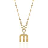 Nayra Jewelry Me & Myself M Harfli 925 Ayar Gümüş Üzeri Altın Kaplama Kadın Kolye - Standart