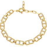 Nayra Jewelry Sequence Chain 925 Ayar Gümüş Üzeri Altın Kaplama Bilezik - Standart