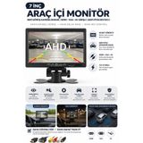 Naystek 7 İnç HD Araç İçi Monitör HDMI VGA Geri Görüş Kamera Uyumlu TFT LCD Ekran (RCA Video Girişli)