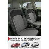 Naz Oto Mocha Taytüyü Oto Koltuk Kılıfı (Peugeot 206-207-208-306-307-407 Uyumlu) - Gri
