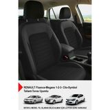 Naz Oto Mocha Taytüyü Oto Koltuk Kılıfı (Renault Fluence-Megan 1-2-3-Clio-Symbol-Taliant-Toros Uyumlu) - Siyah