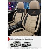 Naz Oto Panther Serisi Keten Kumaş Oto Koltuk Kılıfı (Ford Focus-Fiesta-Escorta Uyumlu) - Bej