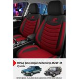Naz Oto Panther Serisi Keten Kumaş Oto Koltuk Kılıfı (Tofaş Kartal-Şahin-Doğan-Serçe-Tempra Ile Uyumlu) - Bordo