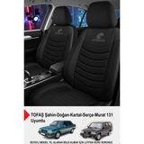 Naz Oto Panther Serisi Keten Kumaş Oto Koltuk Kılıfı (Tofaş Kartal-Şahin-Doğan-Serçe-Tempra Ile Uyumlu) - Siyah