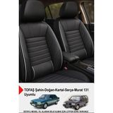 Naz Oto Stone Deri Oto Koltuk Kılıfı - Bel Destekli (Tofaş Kartal-Şahin-Doğan-Serçe-Tempra Uyumlu) - Beyaz
