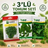 Naz Tohum 3’lü Tohum Seti (Dereotu, Roka, Maydanoz) ile Taze ve Sağlıklı
