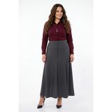 Nazal Kadın Kumaş Etek Lastikli Kemer Balık Model BGL-ST05512 - 52 - Füme