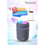 Nazalya 300 Ml Ulrasonik Araba - Oda Hava Nemlendirici Buhar Makinesi Ve Aroma Difüzörü- Gri Esans