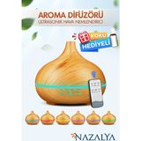 Nazalya 550 ml Ultrasonik Hava Nemlendirici Işıklı Ve Zamanlayıcılı Açık Beyaz - Gri Renkli