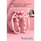 Nazalya Kas Gevşetici Bacak Selülit Azaltıcı Sıkılaştırıcı Masaj Aleti 9 Tekerlekli Esnek Ayarlanabilir Bacak Kol Boyun Lenf Drenaj