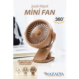 Nazalya Şarjlı Kıskaçlı Taşınabilir Fan Vantilatör - Klipsli Portatif Masa Fanı Soğutucu