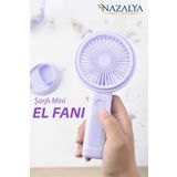 Nazalya Telefon Standlı Taşınabilir El Masa Fanı - Mini Vantilatör Masaüstü Şarjlı Soğutucu