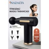 Nazalya Titreşim Şarjlı Masaj Tabancası 4 Başlıklı 6 Kademeli Boyun Bel Sırt Bacak Ayak Masajı Egzersiz Aleti