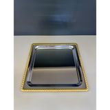 Nazan Home 6 Adet Metal Döküm Gümüş Gold Tepsi Tek Kişilik