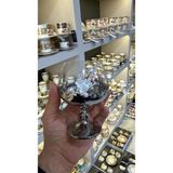 Nazan Home 6 Kişilik Bohemia Kristal Gümüş Incili Ayaklı Kahve Yanı Su Bardağı - 250 ml