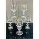 Nazan Home Bohemia Kristal Ayaklı Gold El Işi Kahve Yanı Su Bardağı - Altın - 150 ml