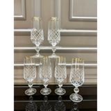 Nazan Home Bohemia Kristal Ayaklı Gold Kahve Yanı Su Bardağı - Altın