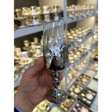 Nazan Home Bohemia Kristal Gümüş Ayaklı Kahve Yanı Su Bardağı - 180 ml