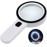 Nazano 12 LED Işıklı Büyüteç, 3X Çift Cam Lens El Aydınlatmalı, Okuma İçin, Yaşlılar, Madeni Paralar, Pullar, Harita, Muayene, Makula Dejenerasyonu