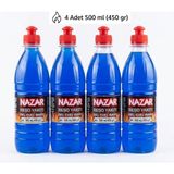 NAZAR 4 Adet Jel Reşo Yakıtı 500 ml (450 Gr) Isıtıcı Jel Yakıt - 4 Şişe x 500 mL