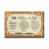 Nazar-Bereket-Ayet-El Kürsi 3 Ayet Ayetli İslami Hat Sanatı Kanvas Tablo