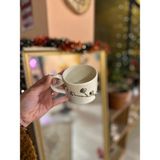 Nazar Boncuğu Detay Kahve Fincanı Mug 24K Altın - Beyaz