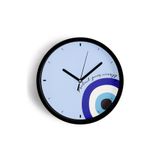Nazar Boncuğu Modern Duvar Saati - 25cm - Önü Camlı Siyah Kasa - Sessiz Mekanizma, JH0697S25SKP