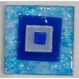 Nazar Boncuk Desenli Banyo Cam Gider Kapağı Süsü 10X10 cm - Ahşap - Seçenek 1