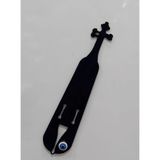 Nazar Boncuklu Metal Karadeniz Temalı Yöresel Magnet, Cam Detaylı, Siyah, 13x3 cm, Rize Koleksiyonu, Tekli