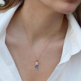 Nazar Boncuklu Rose Gold Kaplama Terlik Gümüş Kolye