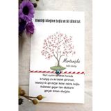 Nazar Dilek Ağacı Marteniçka Dilek Bilekliği - Kartlı Ve Jelatinli - Şans Bilekliği- 5 Adet - 9x14 Kırmızı - Beyaz