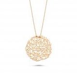 NAZAR DUASI ALTIN KOLYE 14K ROSE GOLD EL İŞLEMESİ