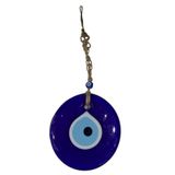 Nazarlık Cam El Yapımı Mavi Nazar Boncuk Duvar Tipi Asmalık Dekoratif Biblo 30x12 cm 1 Adet
