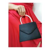 NAZART Kadın Saten Siyah Taşlı Abiye Clutch Portföy El Gece Düğün Nişan Çantası