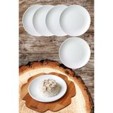 nazen MimHome Eko 19cm 8"inch Sade Beyaz Servis Tabak:HORECA Lokanta Pilav Yemek Tabağı